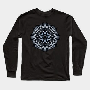 Abstract Flower Mandala With Sharp Petals Decorative Art Long Sleeve T-Shirt